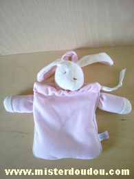 Doudou Lapin Baby sugar Rose écru Doudou en forme de pochette