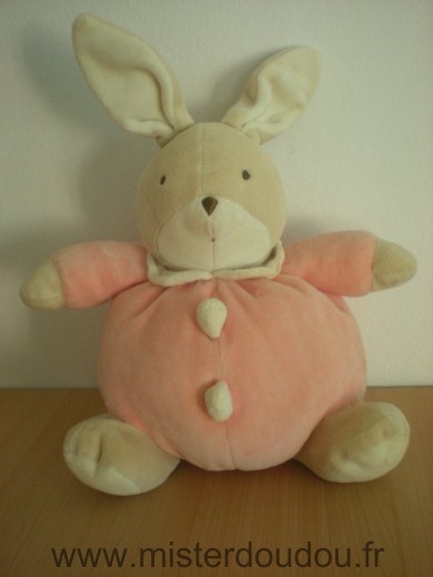 Doudou Lapin Baby sun Rose beige 