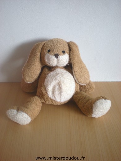 Doudou Lapin Babyclub Marron écru Très bon état général mais un accroc sur le côté.