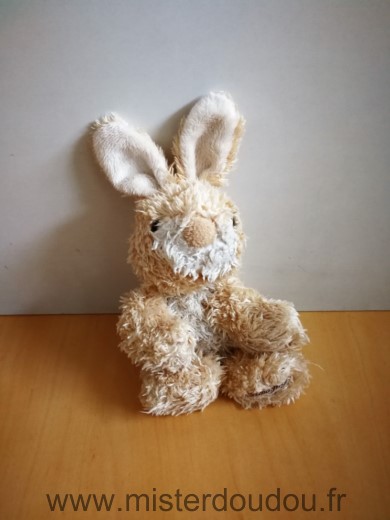 Doudou Lapin Barbara bukowski Beige blanc 