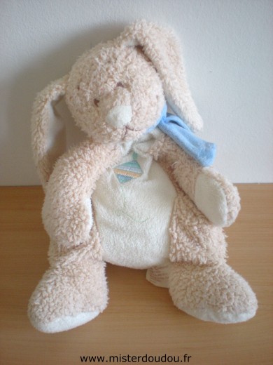 Doudou Lapin Bengy Beige echarpe bleue, cerf volant 