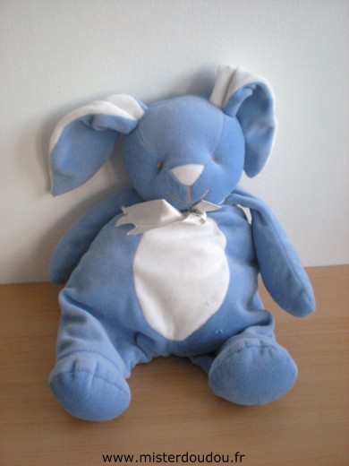 Doudou Lapin Bengy Bleu blanc 