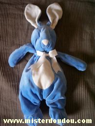 Doudou Lapin Bengy Bleu et blanc Etiquette coupée bengy ?