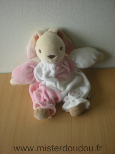 Doudou Lapin Bestener Rose blanc 