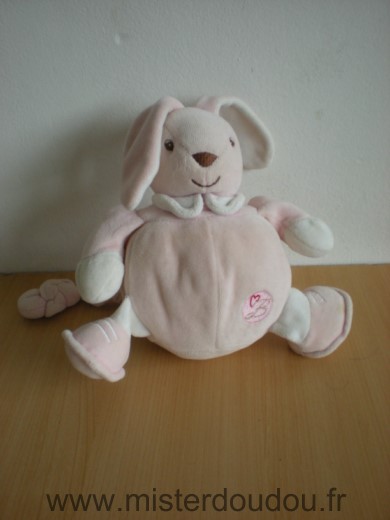 Doudou Lapin Bestever Rose blanc 