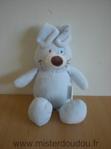 Doudou Lapin Bmf Bleu 