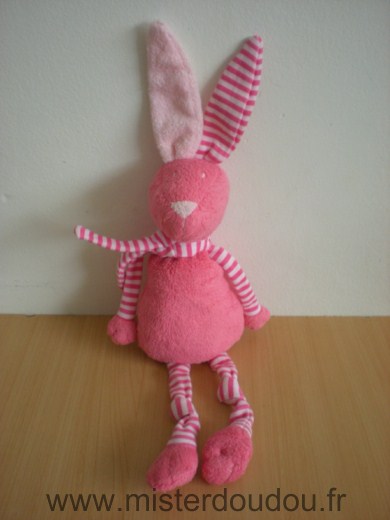 Doudou Lapin Bout chou Rose blanc 