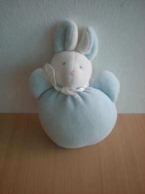 Doudou Lapin Calidoux Bleu blanc 