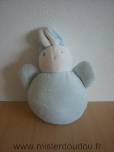 Doudou Lapin Calidoux Bleu blanc 