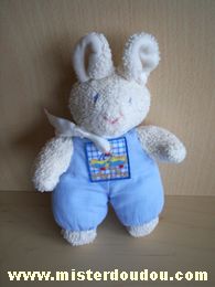 Doudou Lapin Cdj Bleu blanc 