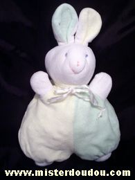 Doudou Lapin Cdj Jaune vert blanc 