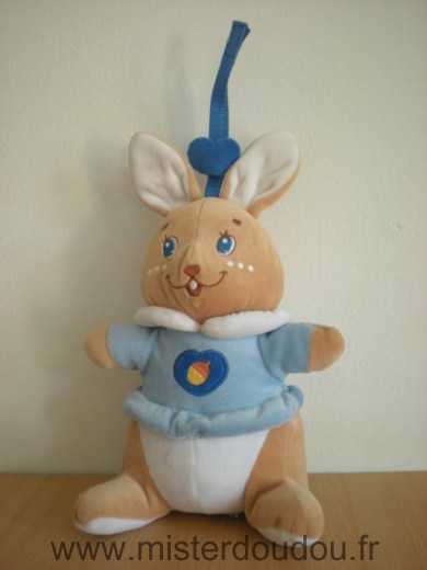 Doudou Lapin Chicco Beige pull bleu 