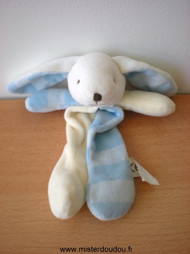 Doudou Lapin Cmp Bleu blanc 