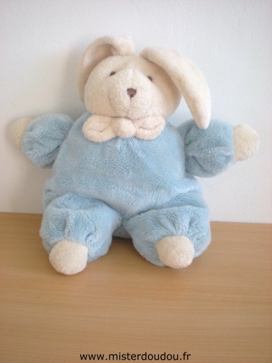 Doudou Lapin Cmp Bleu blanc 