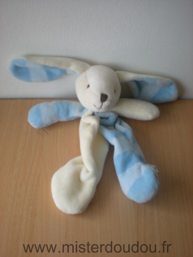 Doudou Lapin Cmp Bleu ecru 