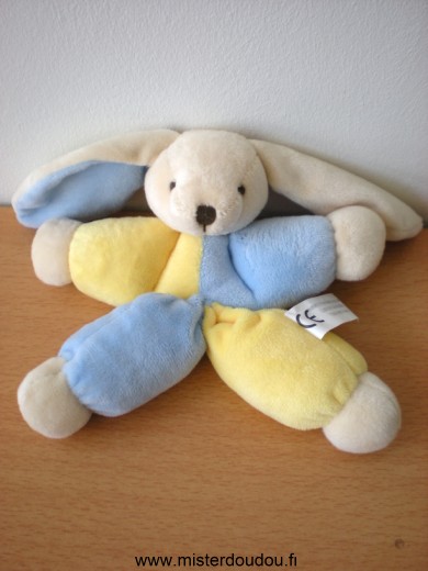 Doudou Lapin Cmp Jaune bleu 