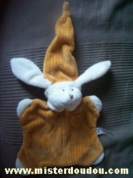 Doudou Lapin Cmp Marron / blanc Coeur sur le ventre