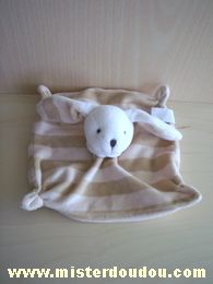 Doudou Lapin Cmp Rayé beige marron 