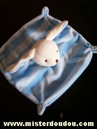 Doudou Lapin Cmp Rayé bleu et bleu clair Pas d'étiquette, lapin cmp ?