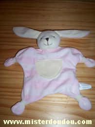 Doudou Lapin Cmp Rose blanc rayé 