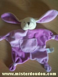 Doudou Lapin Cmp Rose mauve petite poche rose 