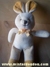 Doudou Lapin Comptine Jaune marron 