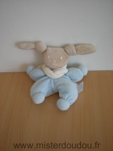 Doudou Lapin Corolle Bleu beige 