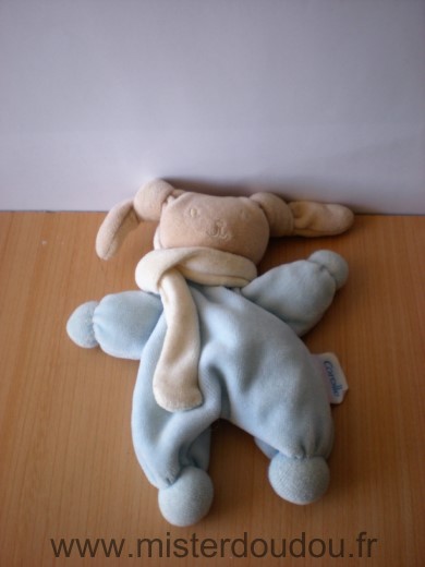 Doudou Lapin Corolle Bleu beige 