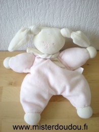 Doudou Lapin Corolle Patachou rose blanc 