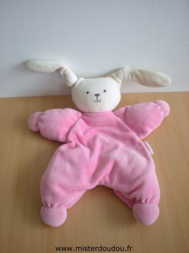 Doudou Lapin Corolle Patachou rose blanc 