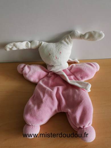 Doudou Lapin Corolle Rose écharpe rose écharpe usee