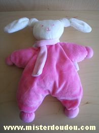 Doudou Lapin Corolle Rose écharpe rose claire Patachou rose