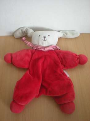 Doudou Lapin Corolle Rouge 