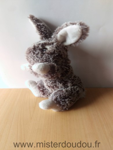 Doudou Lapin Créations dani Marron blanc 