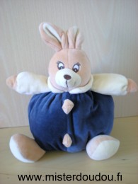 Doudou Lapin Credit agricole Bleu beige 