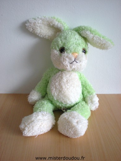 Doudou Lapin Cris Blanc vert 