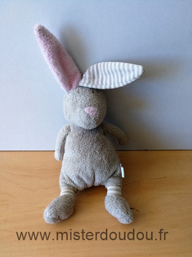 Doudou Lapin Dimpel Beige rose lilou 