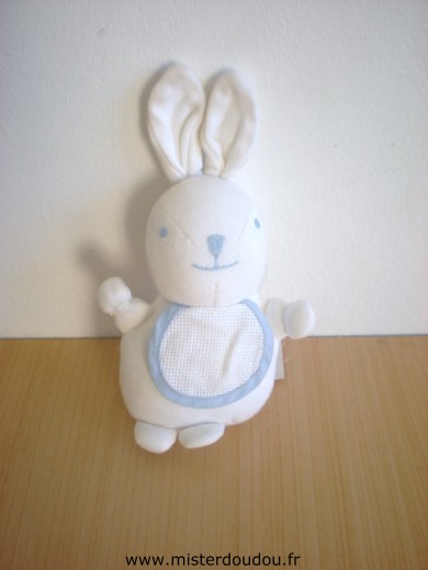 Doudou Lapin Dmc Blanc bavoir à broder 