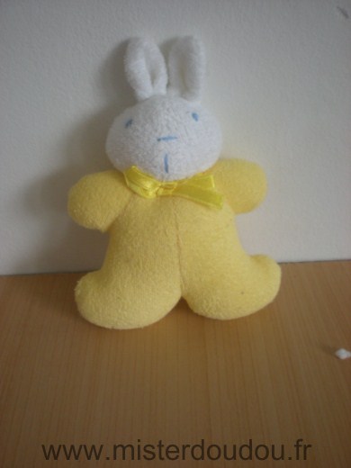 Doudou Lapin Dodie Jaune blanc 