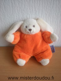 Doudou Lapin Doudi Ecru orange 