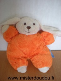 Doudou Lapin Doudi Orange blanc 