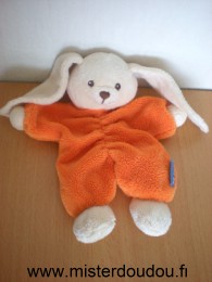 Doudou Lapin Doudi Orange blanc 