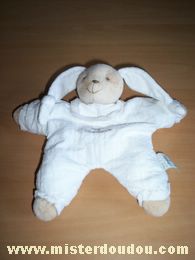 Doudou Lapin Doudou et compagnie Blanc beige Semi-plat