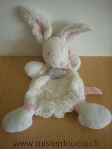 Doudou Lapin Doudou et compagnie Blanc rose 