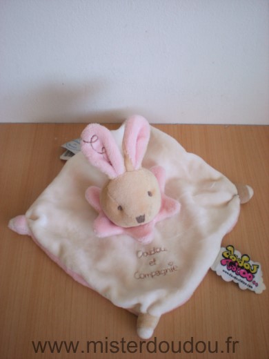 Doudou Lapin Doudou et compagnie Blanc rose 