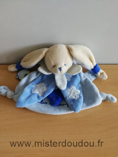 Doudou Lapin Doudou et compagnie Bleu etoiles 