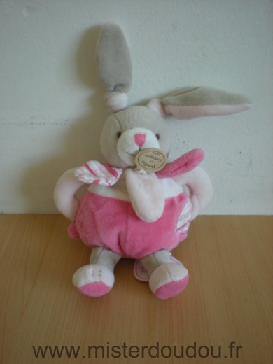 Doudou Lapin Doudou et compagnie Celestine gris rose 