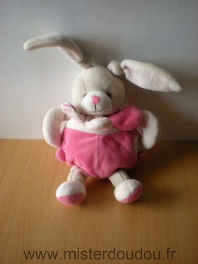 Doudou Lapin Doudou et compagnie Clestine gris rose 