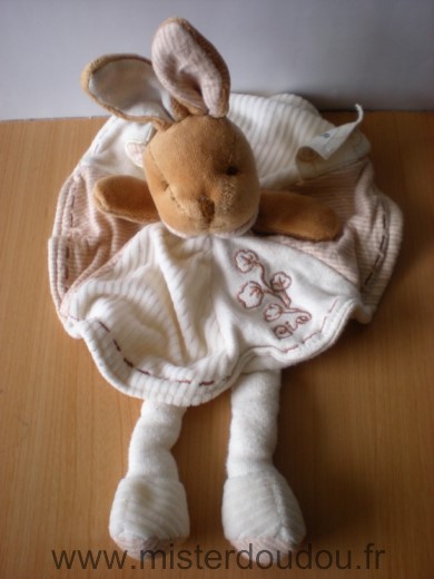 Doudou Lapin Doudou et compagnie Ecru beige bio 