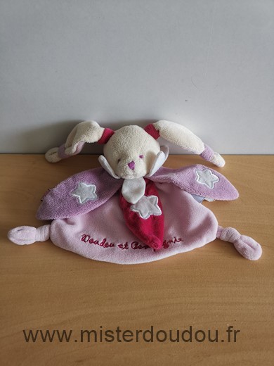 Doudou Lapin Doudou et compagnie Rose mauve luminescent etoiles chouette ca brille 